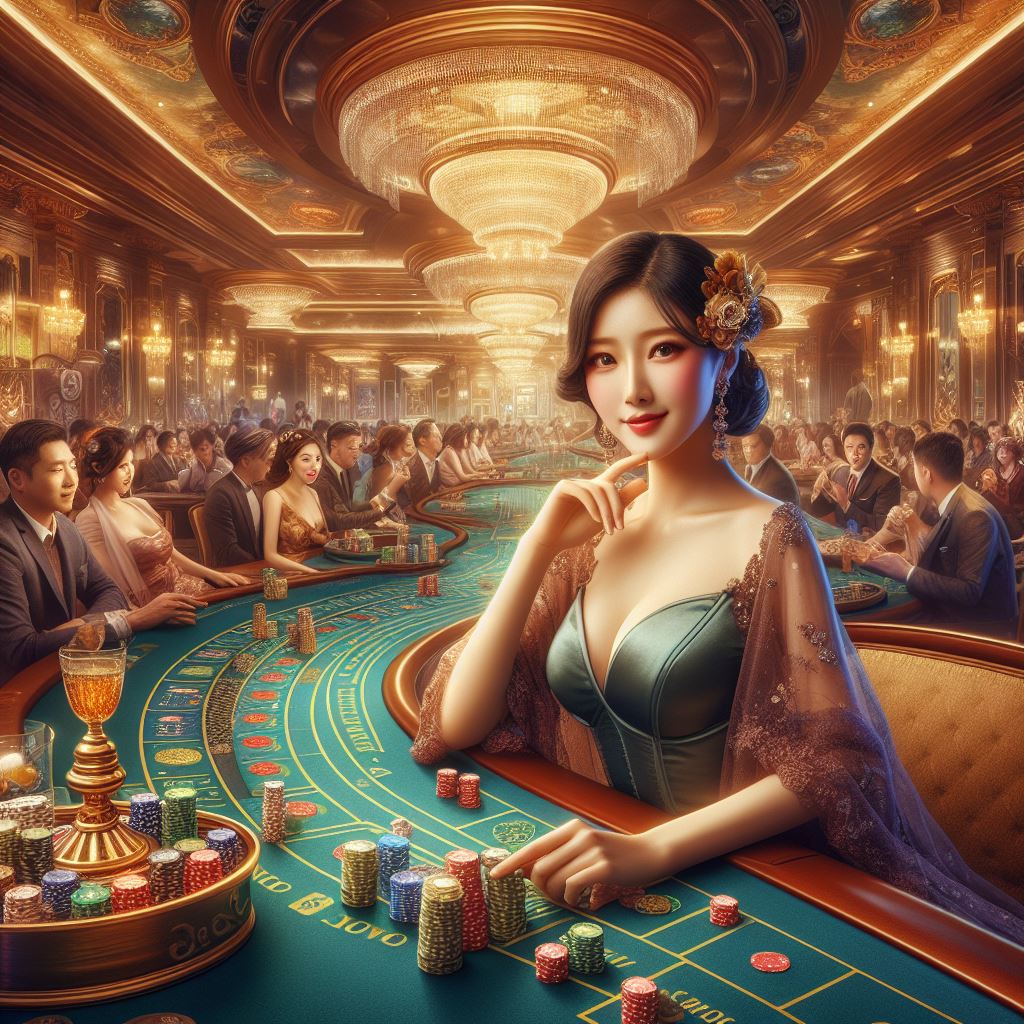 Seorang Wanita Bermain kasino